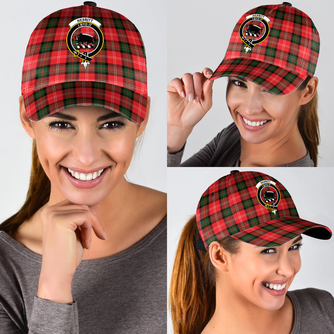 Nesbitt Modern Tartan Baseball Cap, Tartan Plaid Cap with Family Crest K23 Trucker Hats Custom Hats Gifts For Men & Women