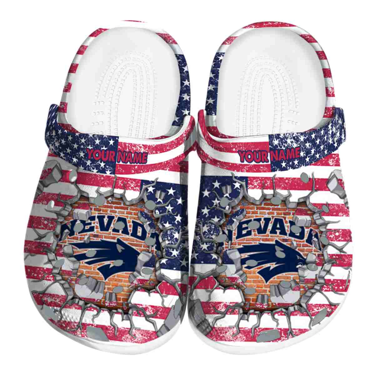 Nevada Wolf Pack NCAA Sport Crocs Crocband Clogs Shoes Comfortable For Men Women and Kids