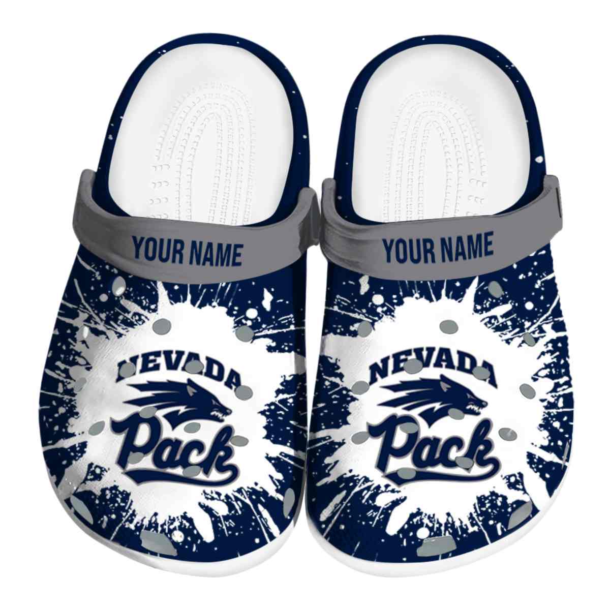 Nevada Wolf Pack NCAA Sport Crocs Crocband Clogs Shoes Comfortable For Men Women and Kids