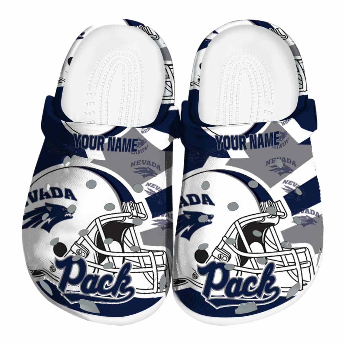 Nevada Wolf Pack NCAA Sport Crocs Crocband Clogs Shoes Comfortable For Men Women and Kids