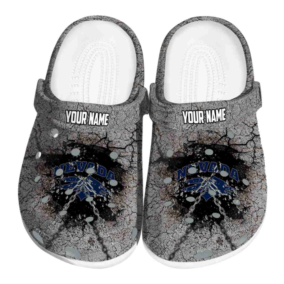 Nevada Wolf Pack NCAA Sport Crocs Crocband Clogs Shoes Comfortable For Men Women and Kids