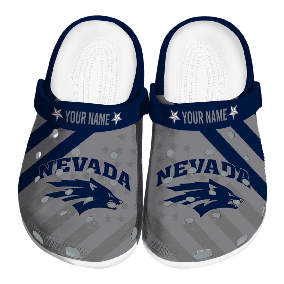 Nevada Wolf Pack NCAA Sport Crocs Crocband Clogs Shoes Comfortable For Men Women and Kids