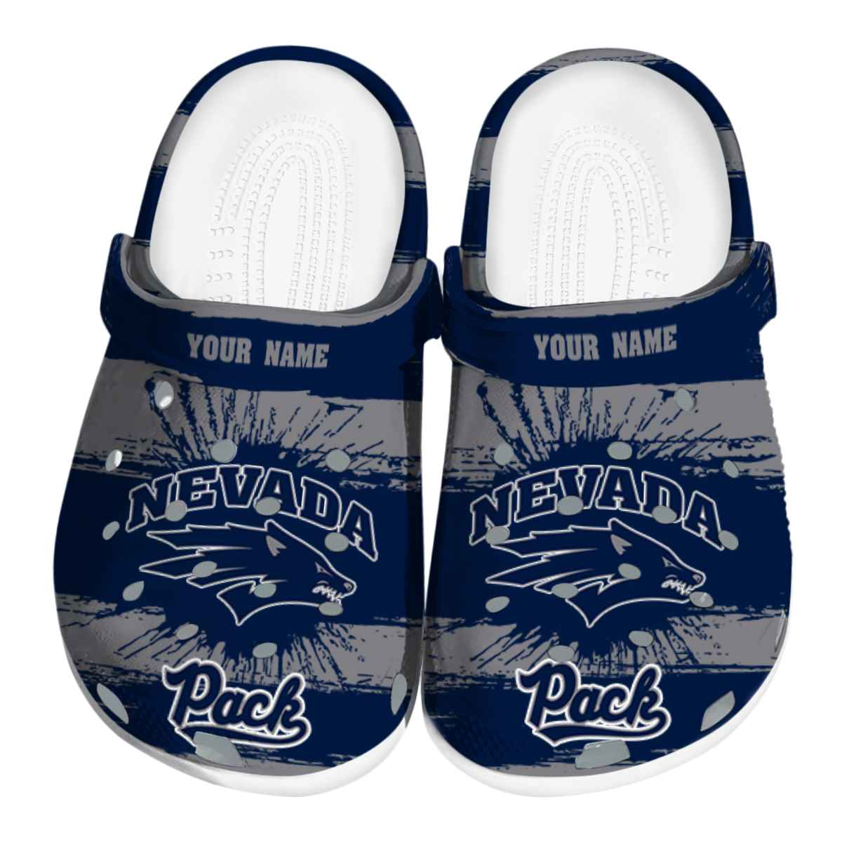 Nevada Wolf Pack NCAA Sport Crocs Crocband Clogs Shoes Comfortable For Men Women and Kids