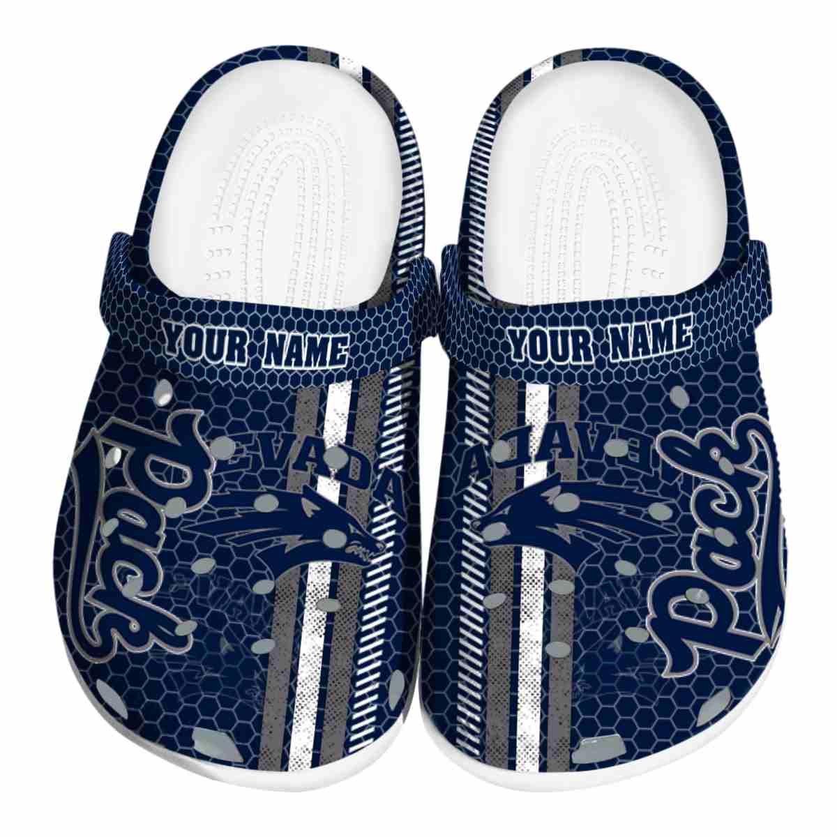 Nevada Wolf Pack NCAA Sport Crocs Crocband Clogs Shoes Comfortable For Men Women and Kids