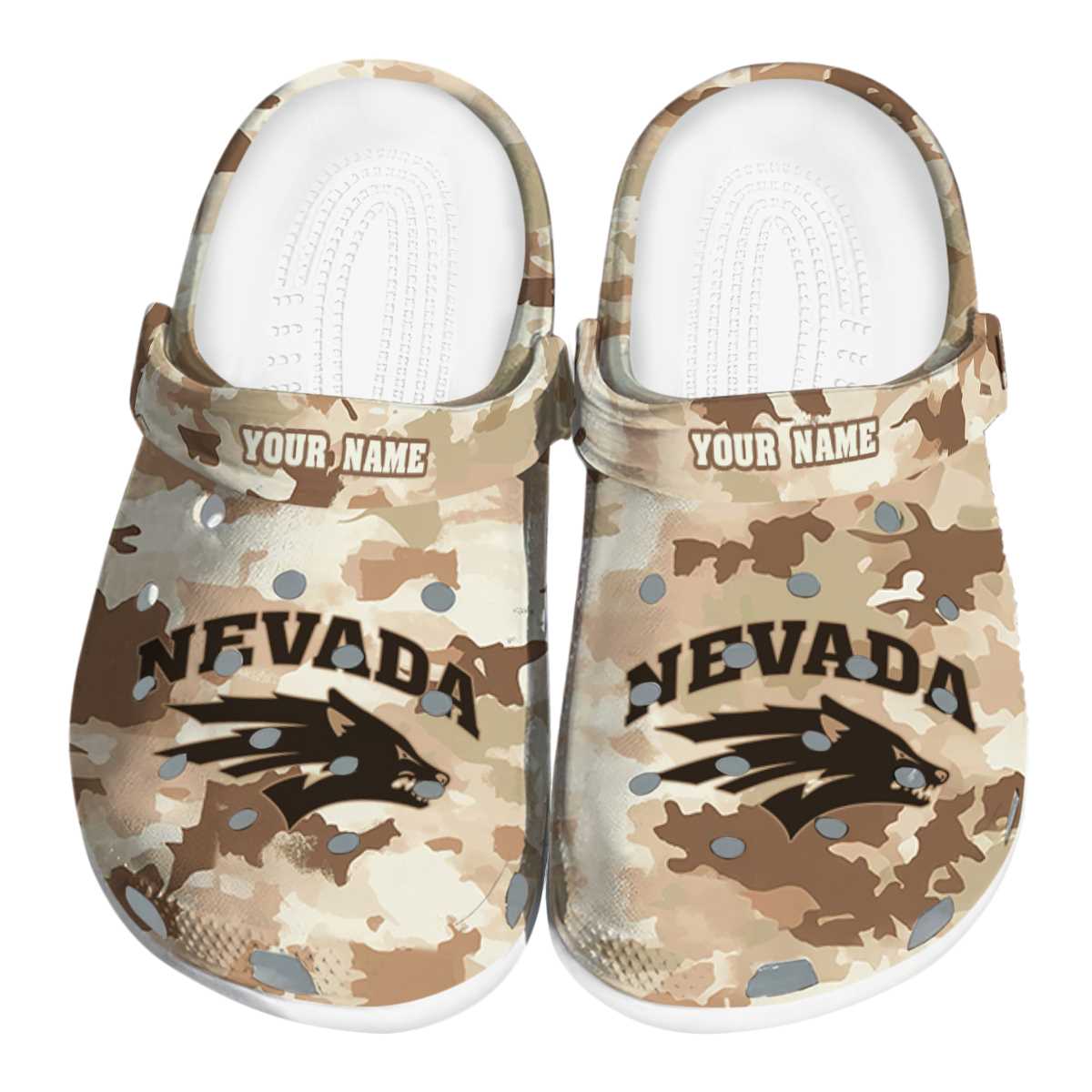Nevada Wolf Pack NCAA Sport Crocs Crocband Clogs Shoes Comfortable For Men Women and Kids