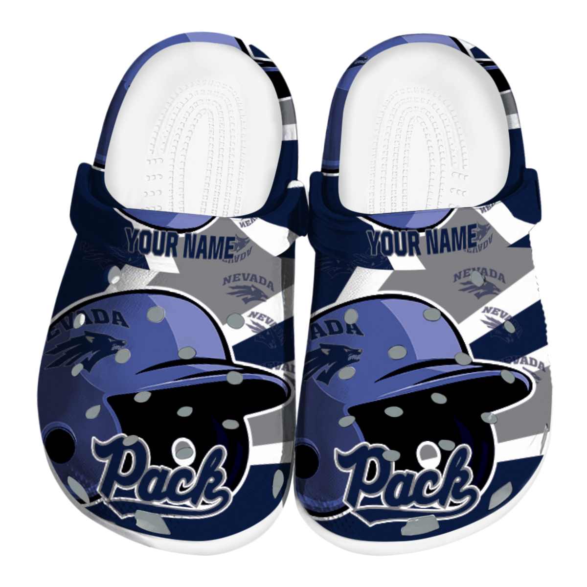 Nevada Wolf Pack NCAA Sport Crocs Crocband Clogs Shoes Comfortable For Men Women and Kids
