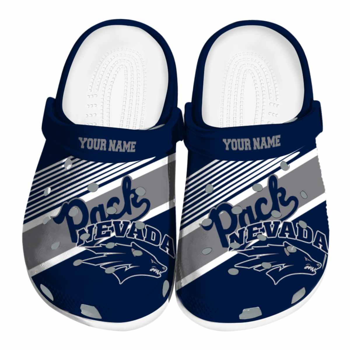 Nevada Wolf Pack NCAA Sport Crocs Crocband Clogs Shoes Comfortable For Men Women and Kids