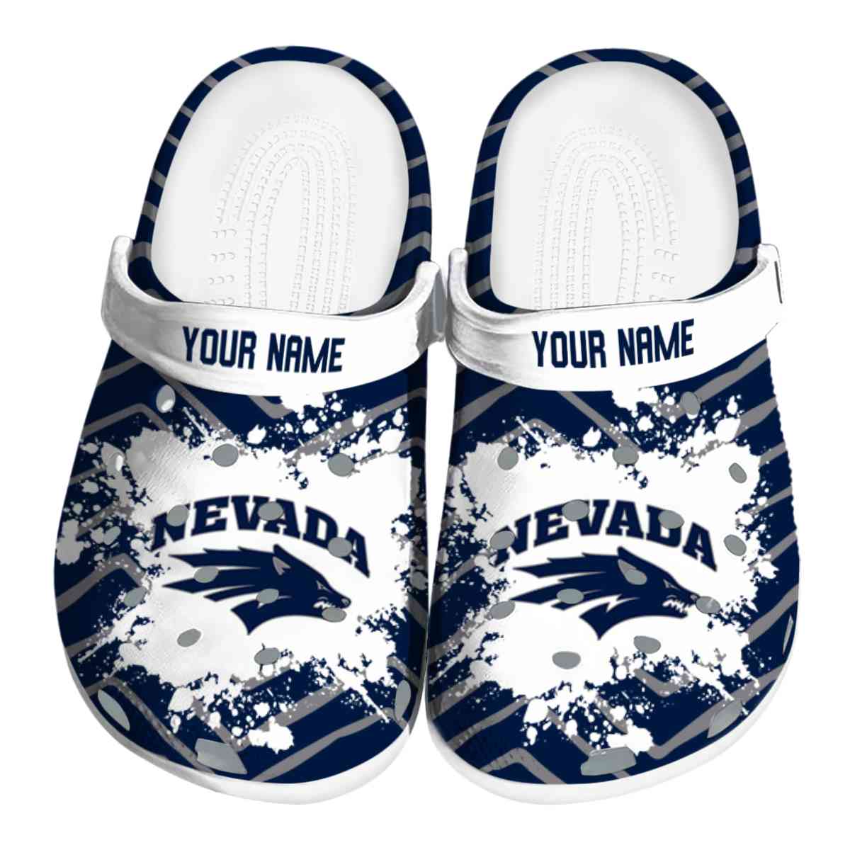 Nevada Wolf Pack NCAA Sport Crocs Crocband Clogs Shoes Comfortable For Men Women and Kids