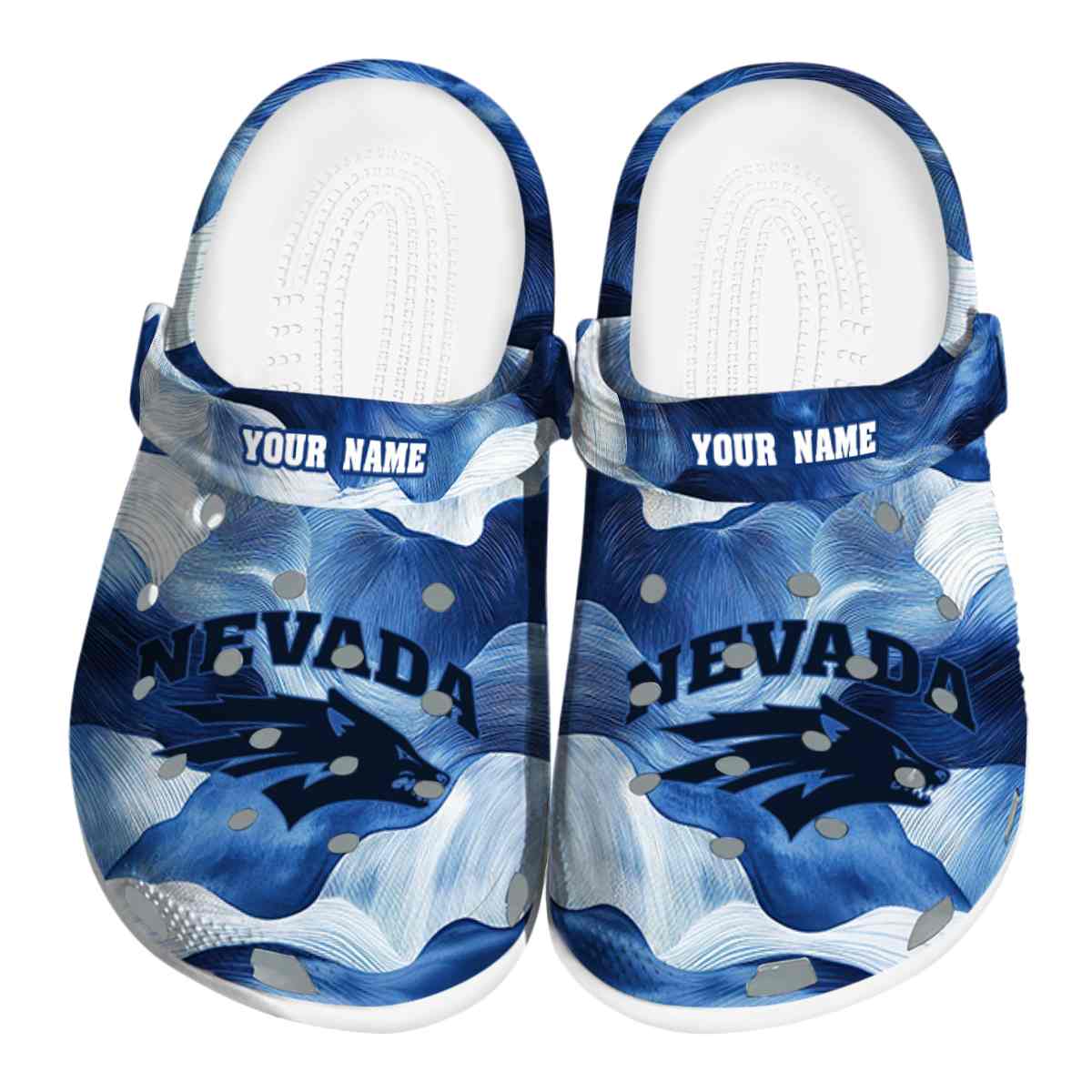 Nevada Wolf Pack NCAA Sport Crocs Crocband Clogs Shoes Comfortable For Men Women and Kids