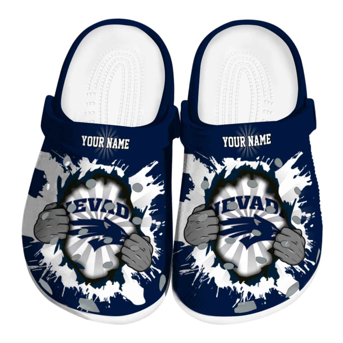 Nevada Wolf Pack NCAA Sport Crocs Crocband Clogs Shoes Comfortable For Men Women and Kids