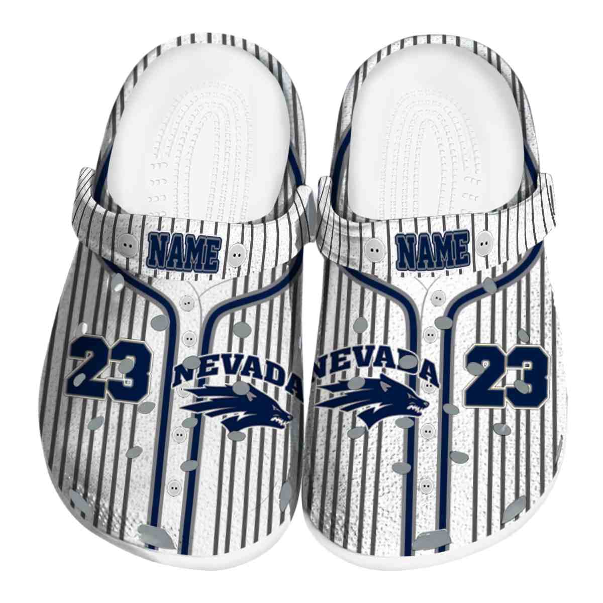 Nevada Wolf Pack NCAA Sport Crocs Crocband Clogs Shoes Comfortable For Men Women and Kids