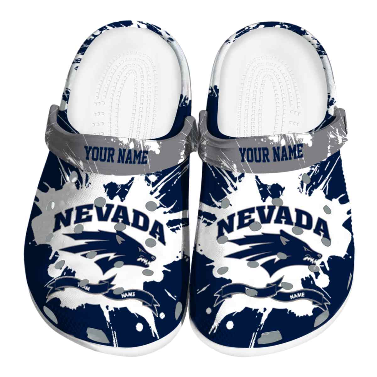 Nevada Wolf Pack NCAA Sport Crocs Crocband Clogs Shoes Comfortable For Men Women and Kids