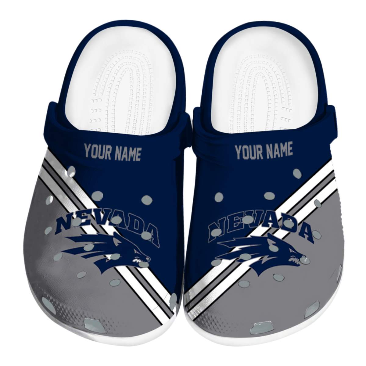 Nevada Wolf Pack NCAA Sport Crocs Crocband Clogs Shoes Comfortable For Men Women and Kids
