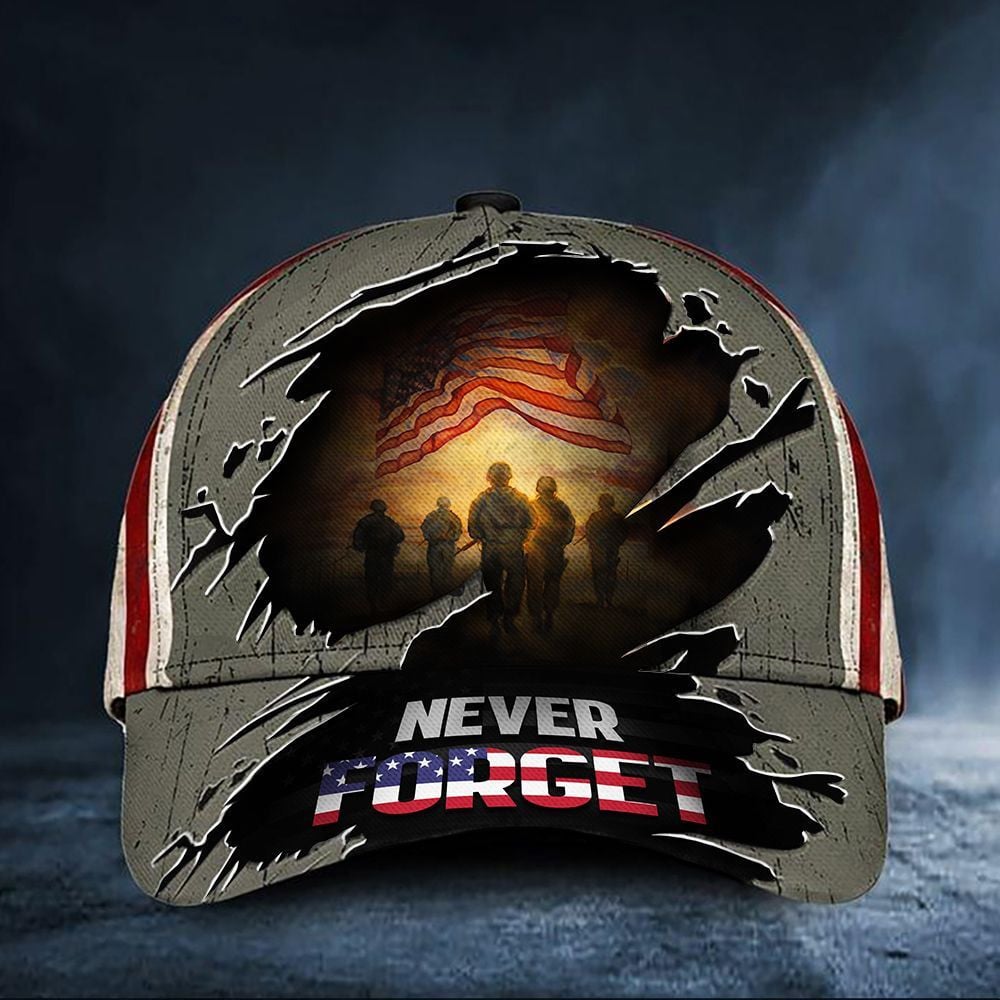 Never Forget American Flag Soldiers Hat Support Our Troops Patriotic Hat Veterans Day Gift 2021 Trucker Hats Custom Hats Gifts For Men & Women