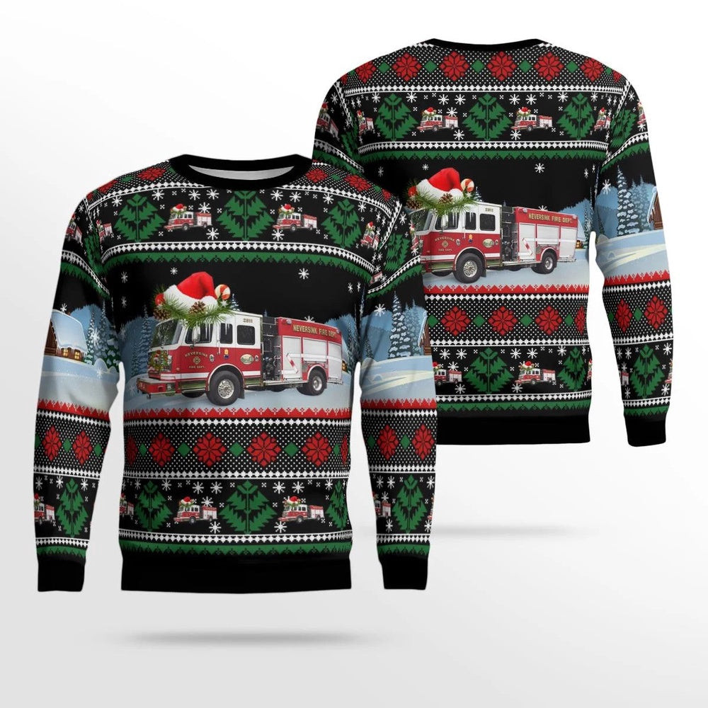 Neversink Fire Department Neversink New York Christmas AOP Ugly Sweater Christmas Unisex Sweaters Gift For Christmas