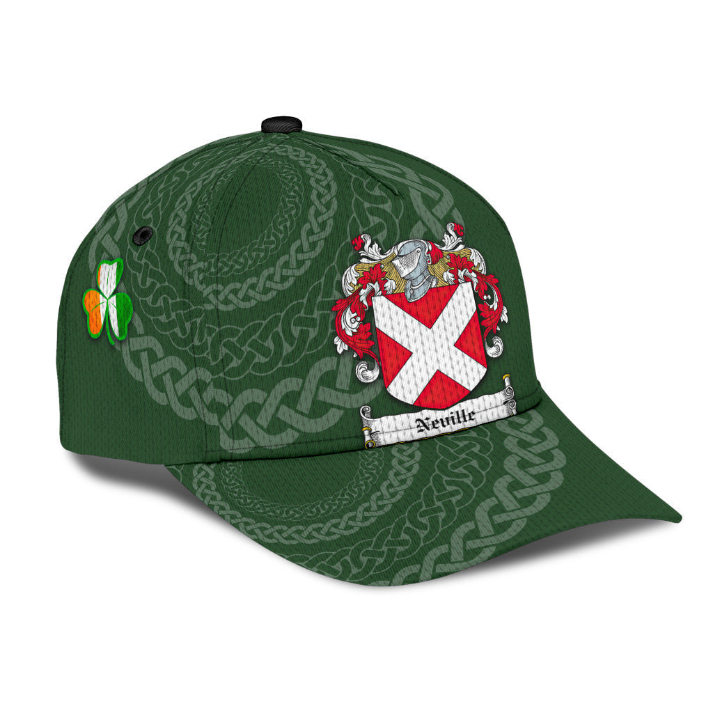 Neville Coat Of Arms - Irish Family Crest St Patrick's Day Hat Classic Cap Trucker Hats Custom Hats Gifts For Men & Women