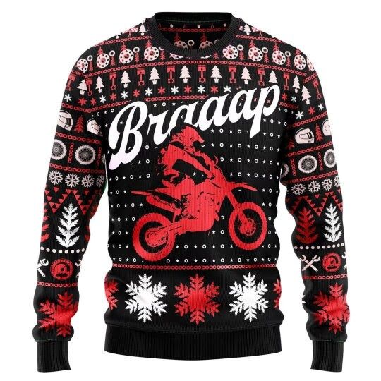 NEW! Braaap Moto Ugly Christmas Sweater, Braaap Ugly Sweater - Image 7