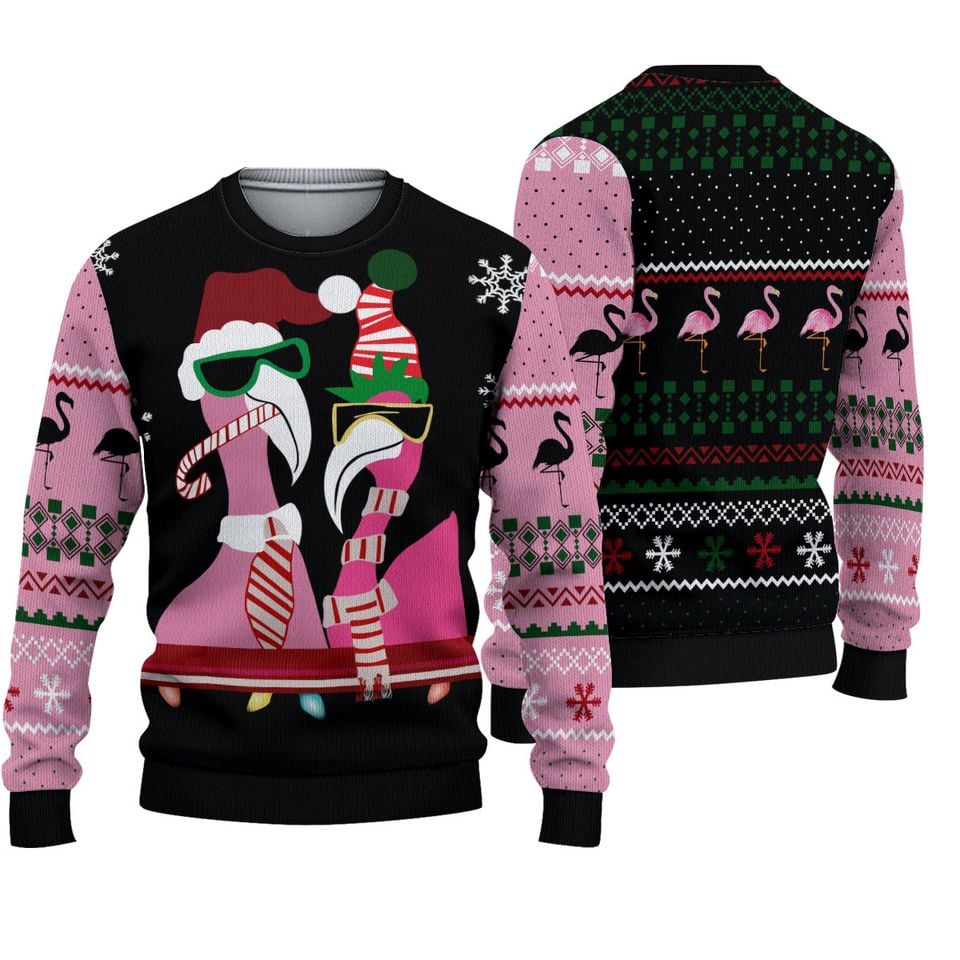 NEW! Couple Flamingo Ugly Christmas Sweater, Xmas Sweater