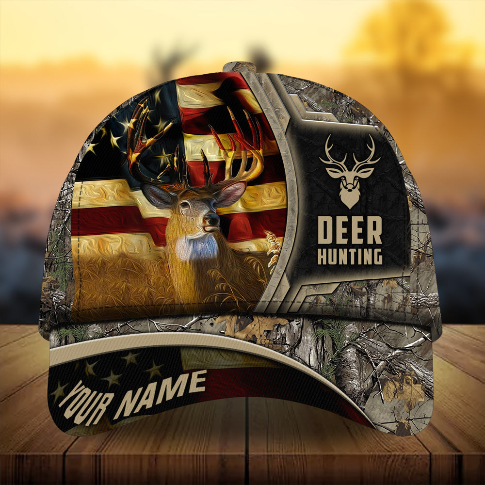 New Arrivals Of Premium Flag Deer Hunting Hats 3D Printed Multicolored Personalized Trucker Hats Custom Hats Gifts For Men & Women