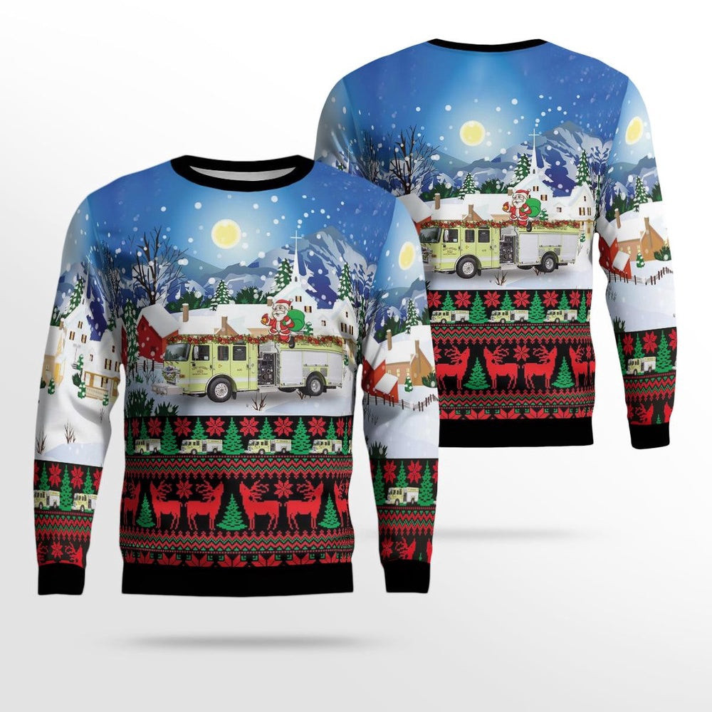 New Athens Illinois New Athens Fire Protection District AOP Ugly Sweater Christmas Unisex Sweaters Gift For Christmas