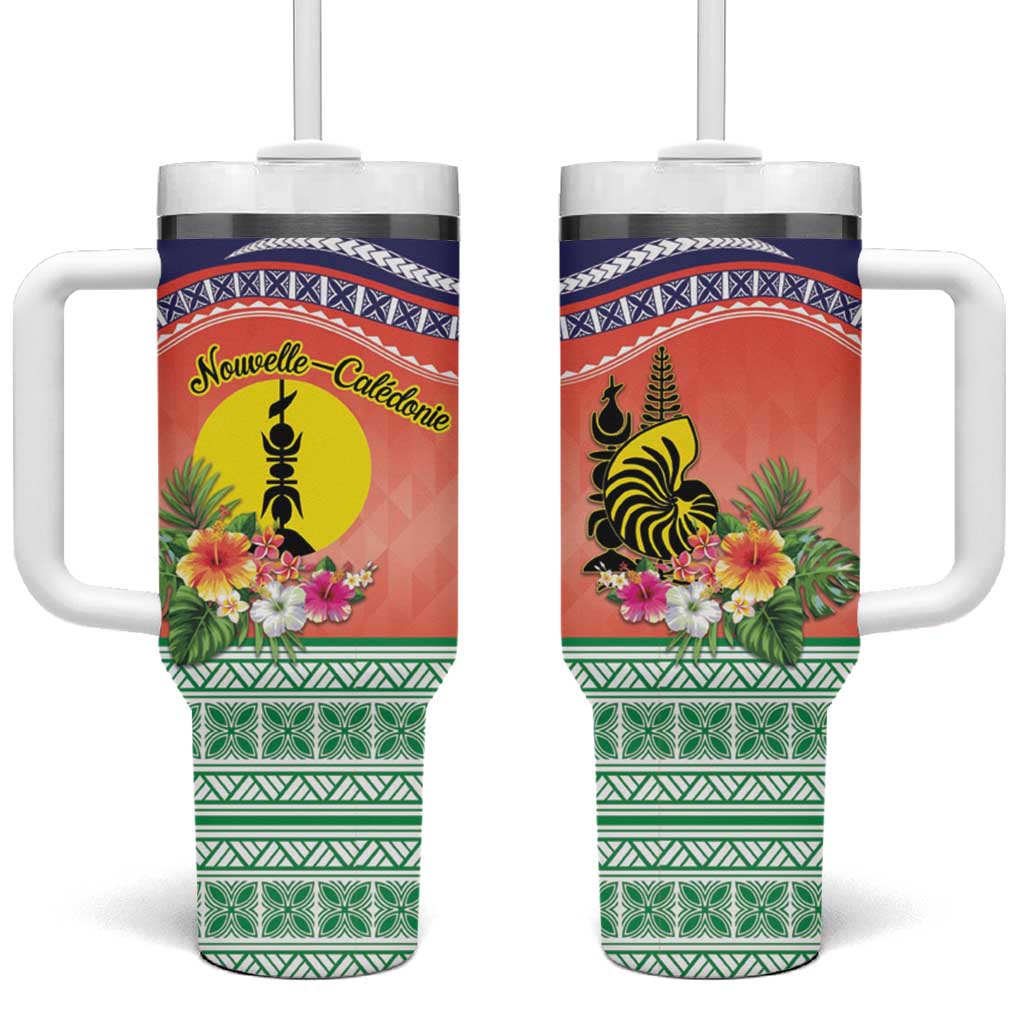 New Caledonia Nautilus Shell Polynesian Tropical Flowers Custom Stanley Cup 40 oz 30 oz Tumbler With HandleTVC2301391