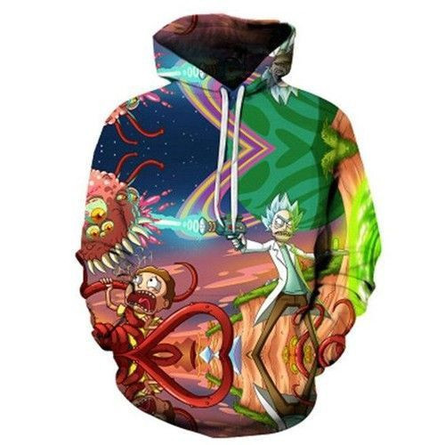 New Camiseta De Rick And Morty Zip 3D All Over Print Hoodie, Zip Hoodie
