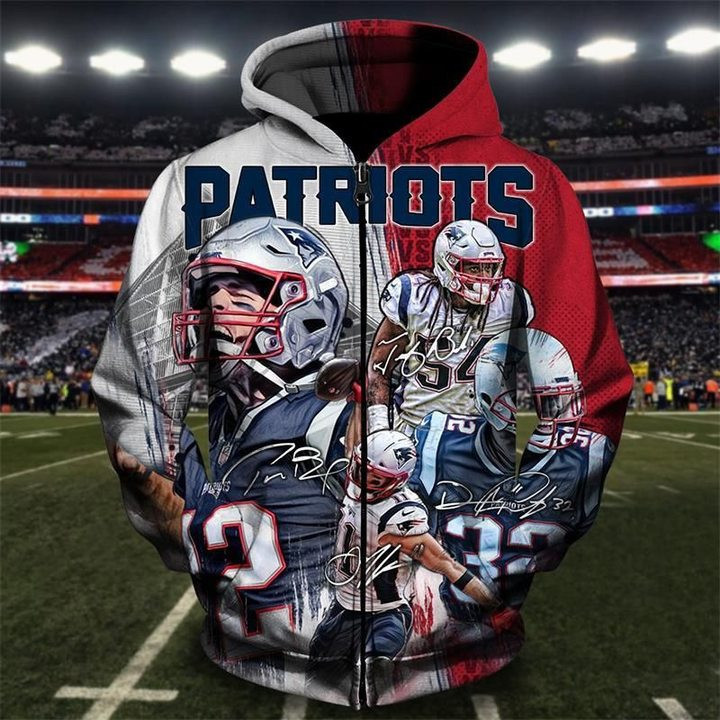 New England Patriots 3D All Over Print Hoodie, Zip Hoodie