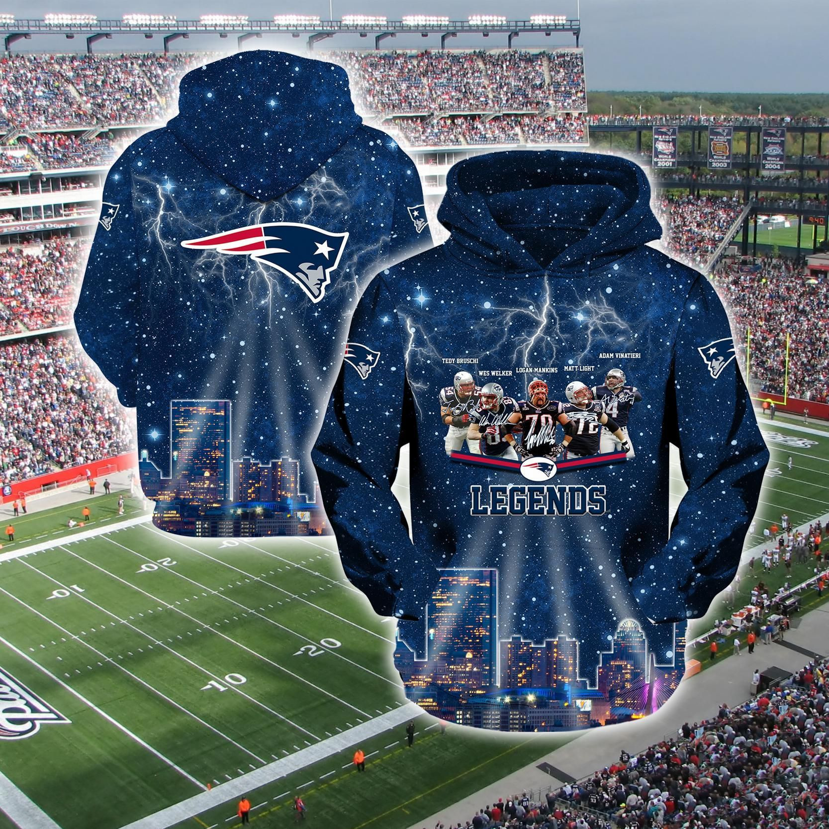 New England Patriots 3D All Over Print Hoodie, Zip Hoodie