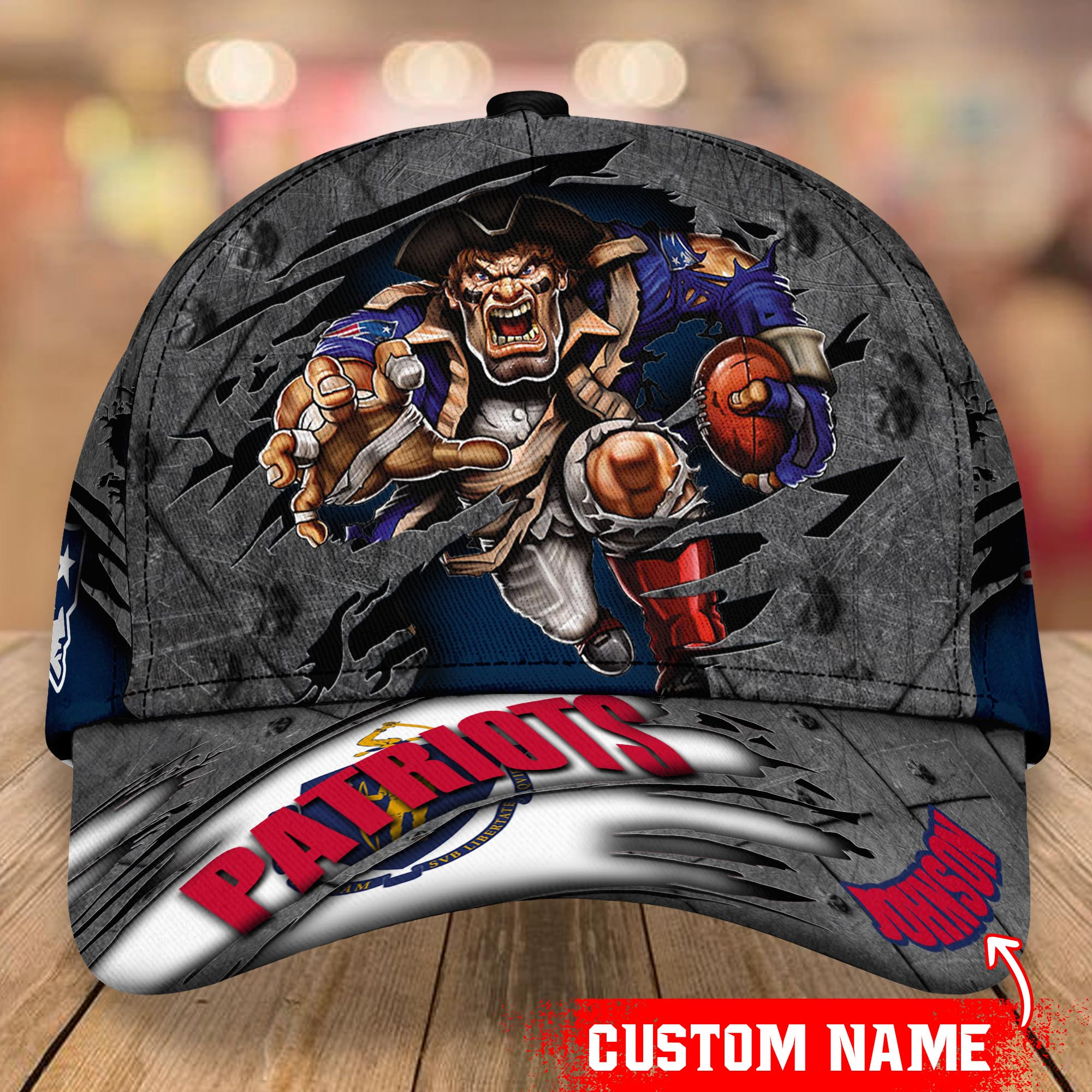 New England Patriots Custom Name Classic Caps Trucker Hats Custom Hats Gifts For Men & Women