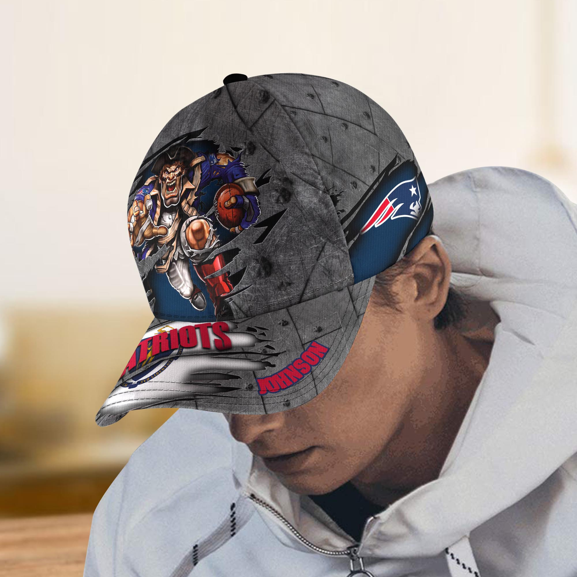 New England Patriots Custom Name Classic Caps Trucker Hats Custom Hats Gifts For Men & Women