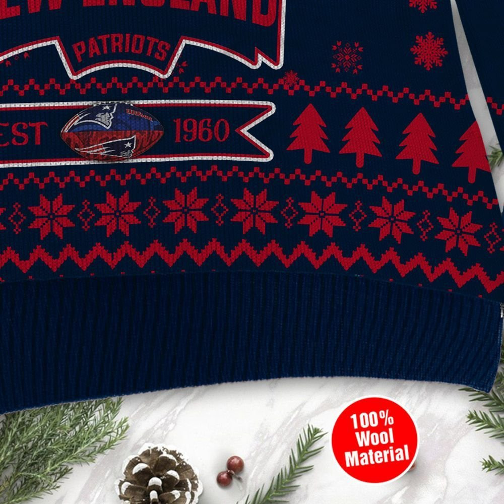 New England Patriots Cute Baby Yoda Grogu Holiday Party Ugly Christmas Sweater Adult 3D Funny Matching for family - Image 4