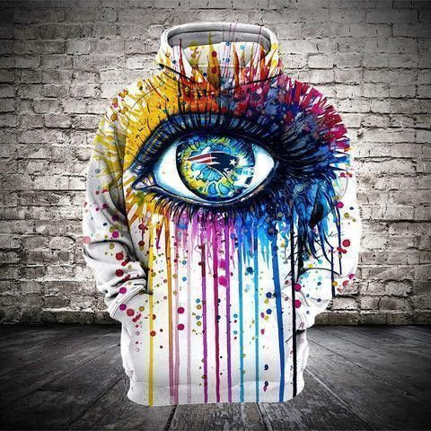 New England Patriots Eye Graphic 3D All Over Print Hoodie, Zip Hoodie