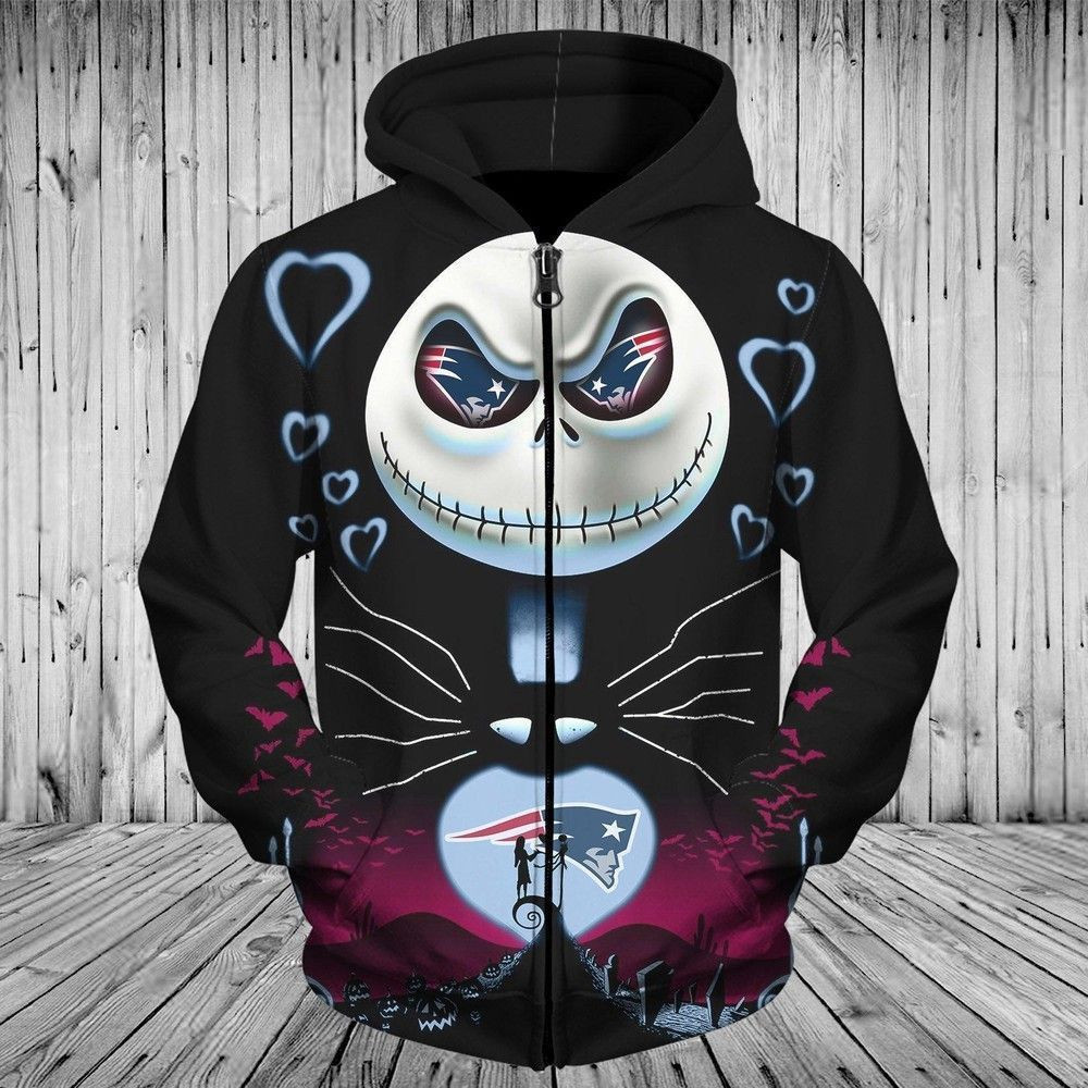 New England Patriots Hallowen 3D All Over Print Hoodie, Zip Hoodie