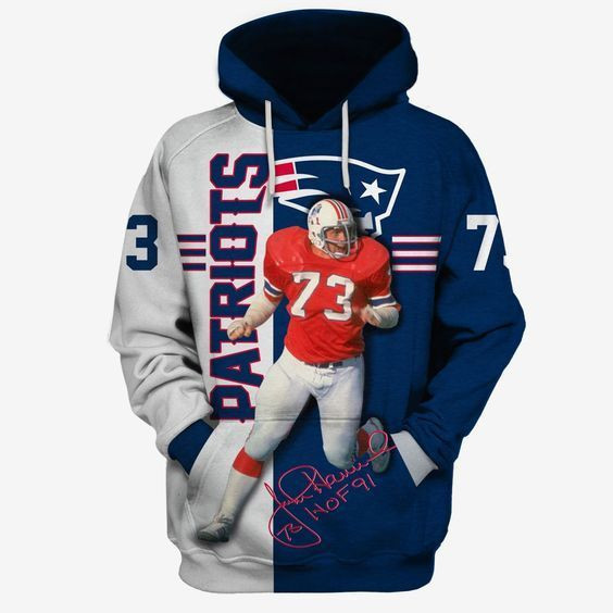 New England Patriots Ncaa Football John Hannah 3D All Over Print Hoodie, Zip Hoodie