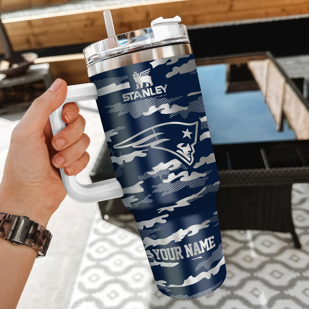 New England Patriots NFL Camo Pattern Custom Stanley Cup 40 oz 30 oz Tumbler With HandleTVC230199 - Image 3
