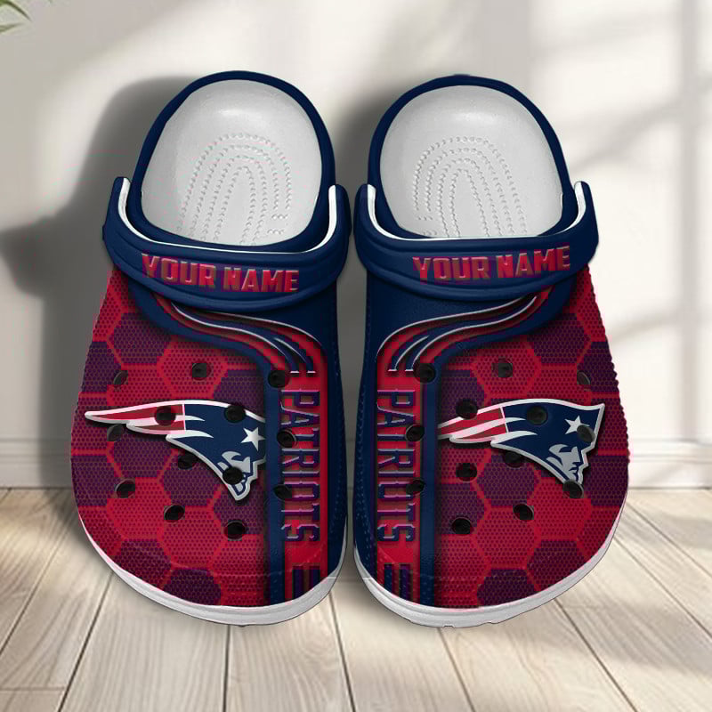 New England Patriots NFL Crocs Crocband Clogs Shoes Comfortable For Men Women and Kids