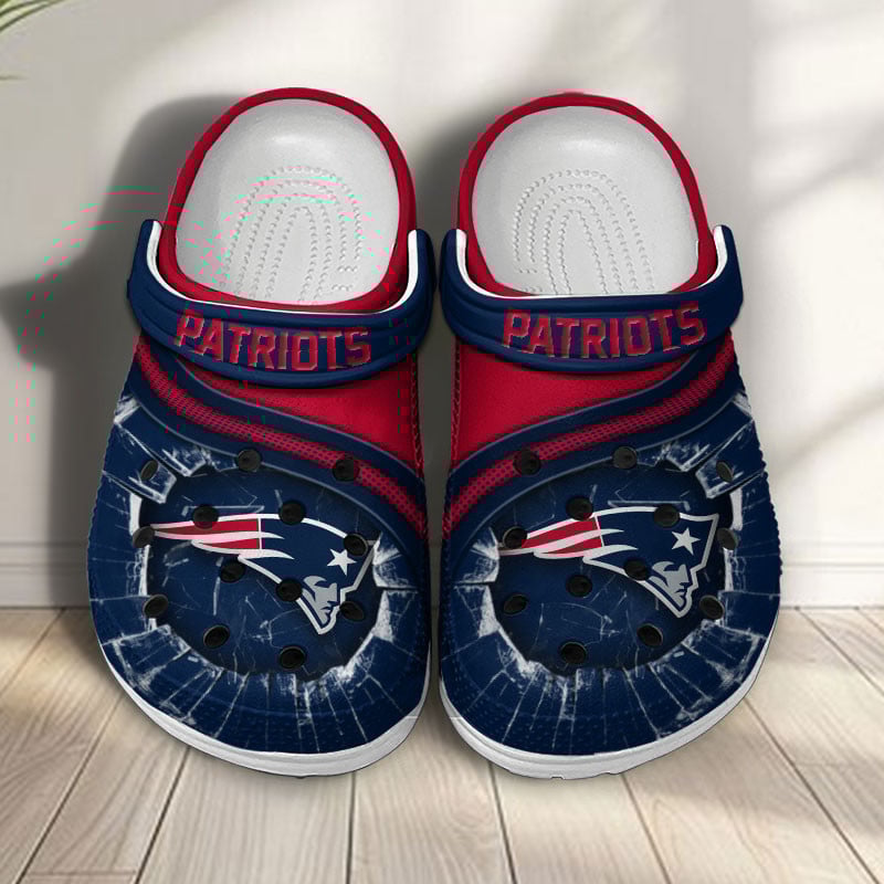 New England Patriots NFL Crocs Crocband Clogs Shoes Comfortable For Men Women and Kids