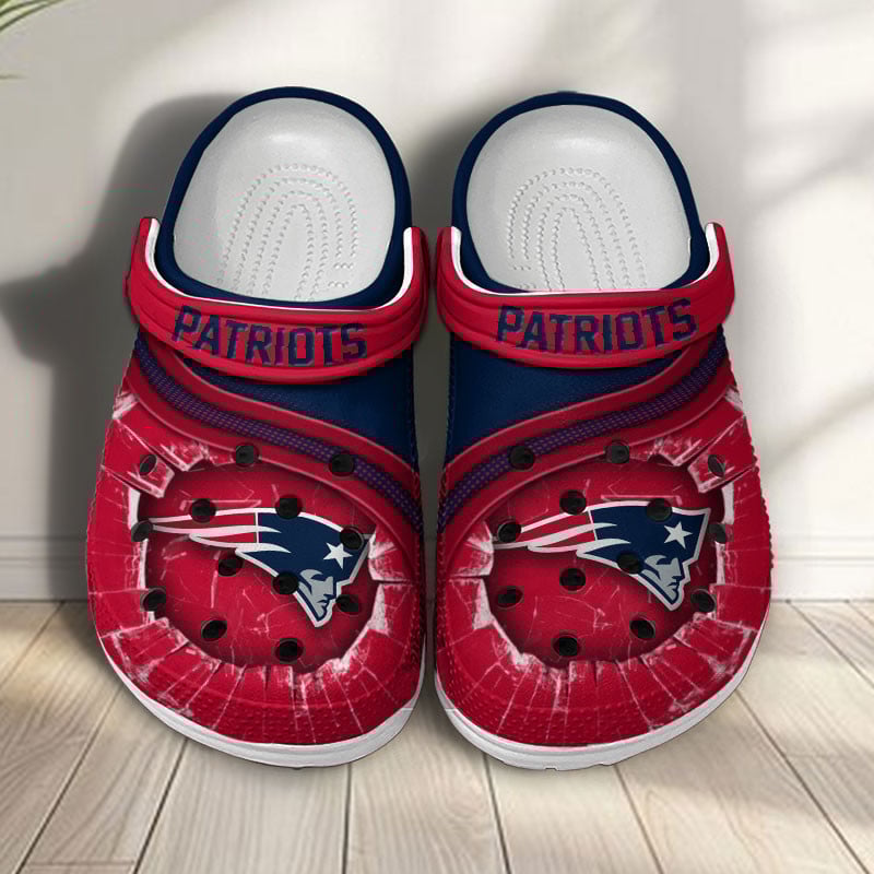 New England Patriots NFL Crocs Crocband Clogs Shoes Comfortable For Men Women and Kids