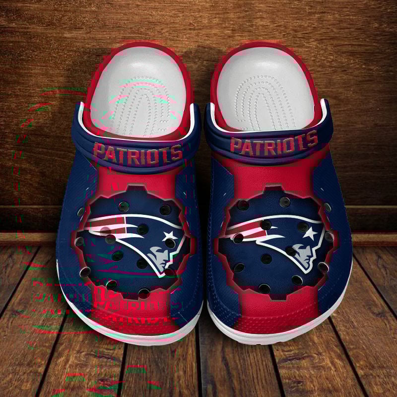 New England Patriots NFL Crocs Crocband Clogs Shoes Comfortable For Men Women and Kids