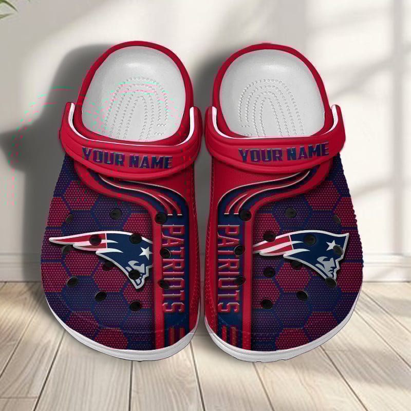 New England Patriots NFL Crocs Crocband Clogs Shoes Comfortable For Men Women and Kids