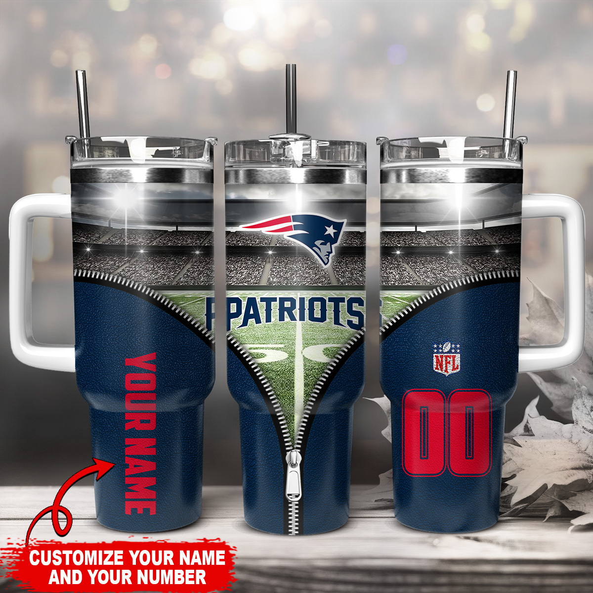 New England Patriots NFL Custom Stanley Cup 40 oz 30 oz Tumbler With HandleTVC230140