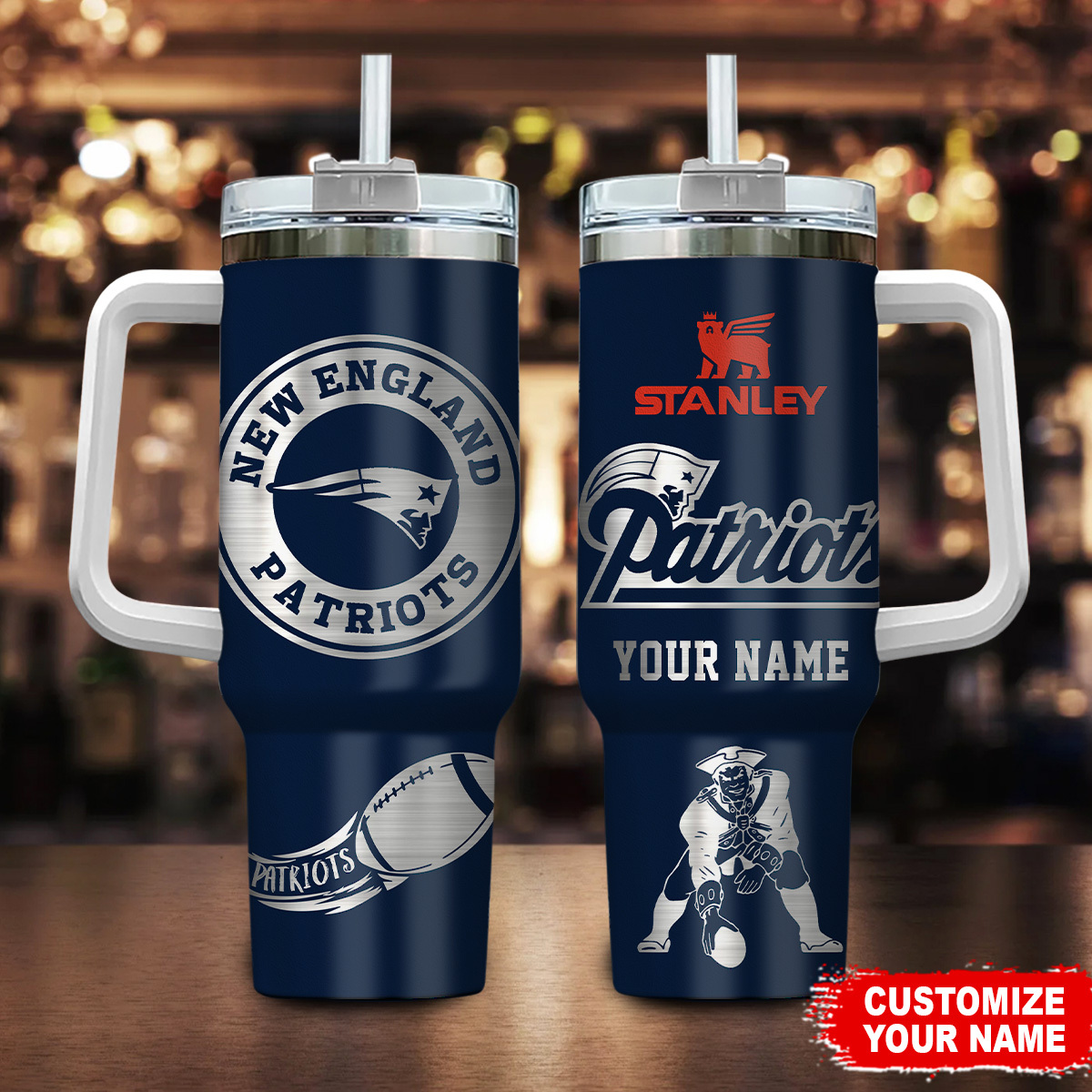 New England Patriots NFL Custom Stanley Cup 40 oz 30 oz Tumbler With HandleTVC230179