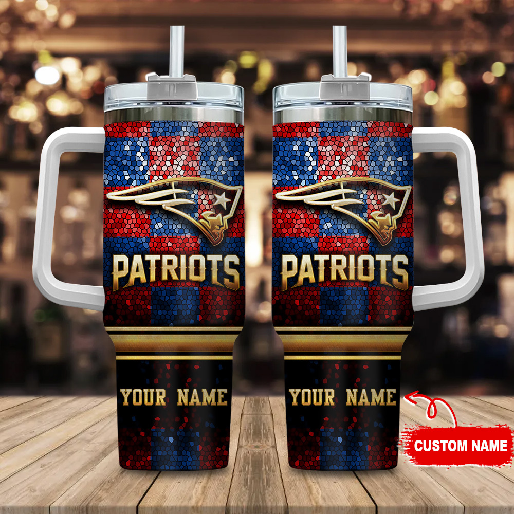 New England Patriots NFL Glitter Golden Logo Custom Stanley Cup 40 oz 30 oz Tumbler With HandleTVC2301113