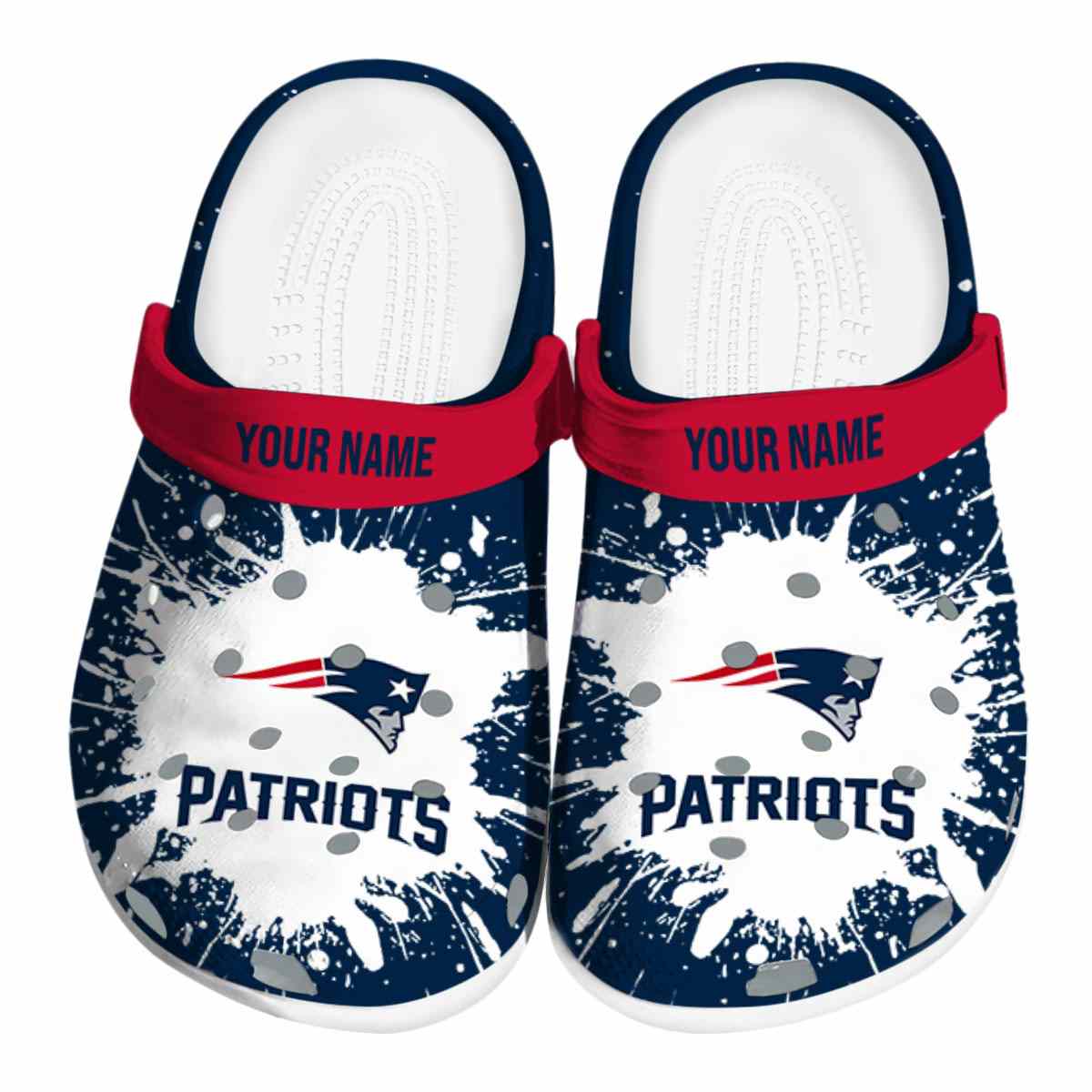 New England Patriots NFL Sport Crocs Crocband Clogs Shoes Comfortable For Men Women and Kids