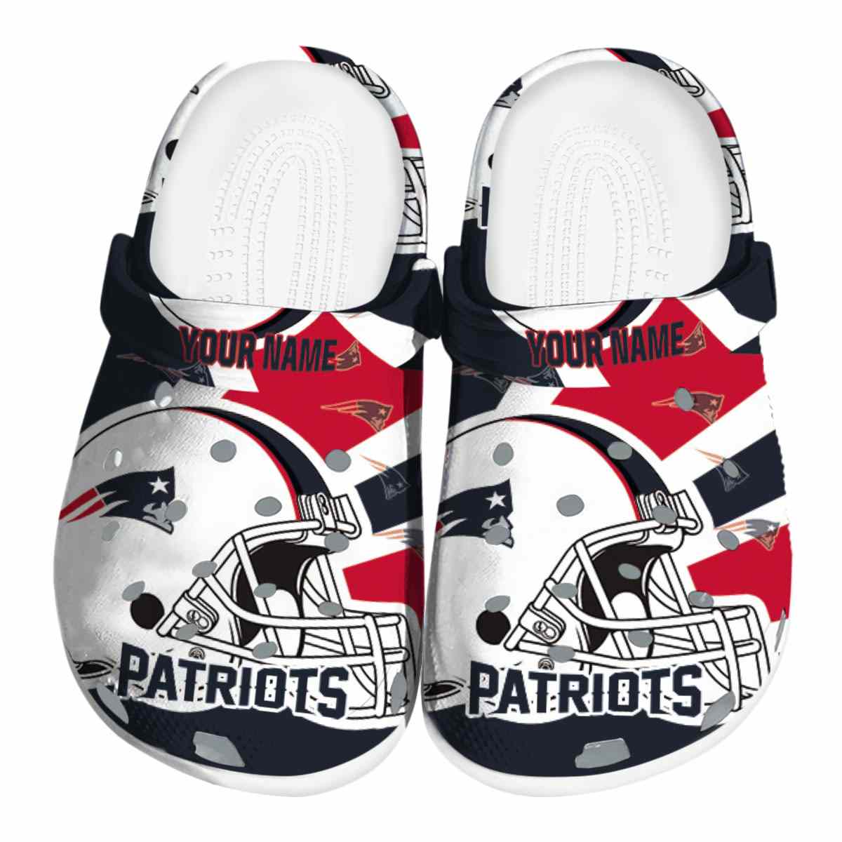 New England Patriots NFL Sport Crocs Crocband Clogs Shoes Comfortable For Men Women and Kids
