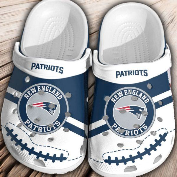 New England Patriots NFL Sport Crocs Crocband Clogs Shoes Comfortable For Men Women and Kids