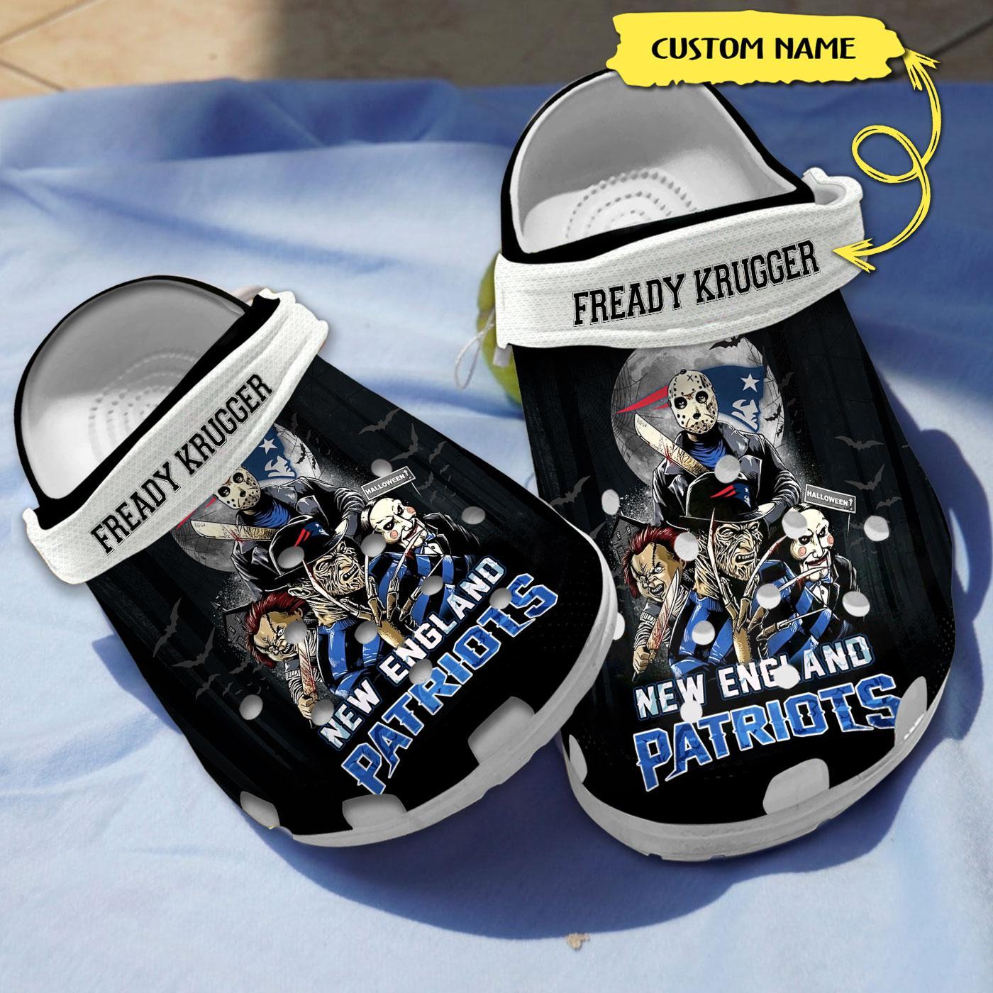 New England Patriots NFL Sport Crocs Crocband Clogs Shoes Comfortable For Men Women and Kids