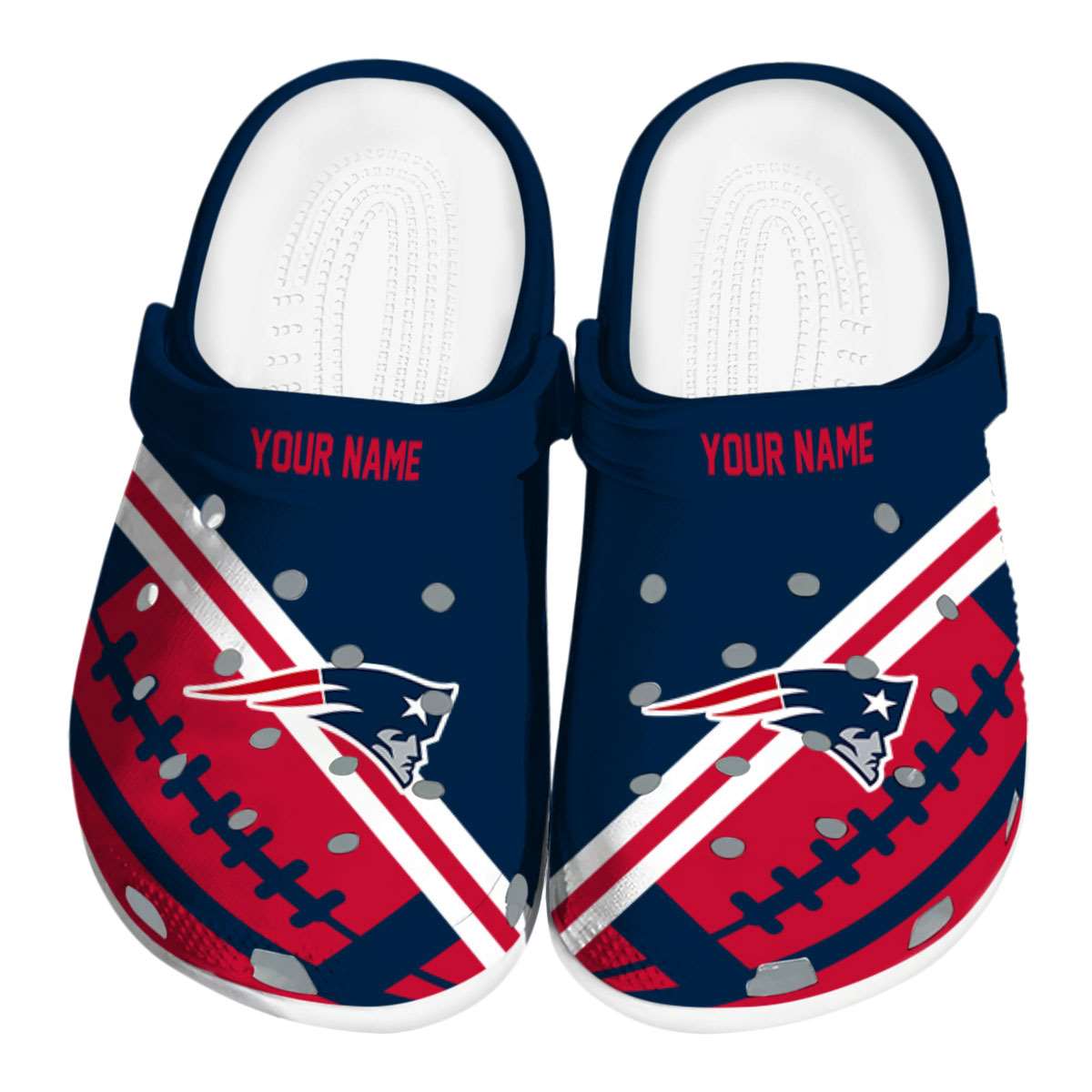 New England Patriots NFL Sport Crocs Crocband Clogs Shoes Comfortable For Men Women and Kids