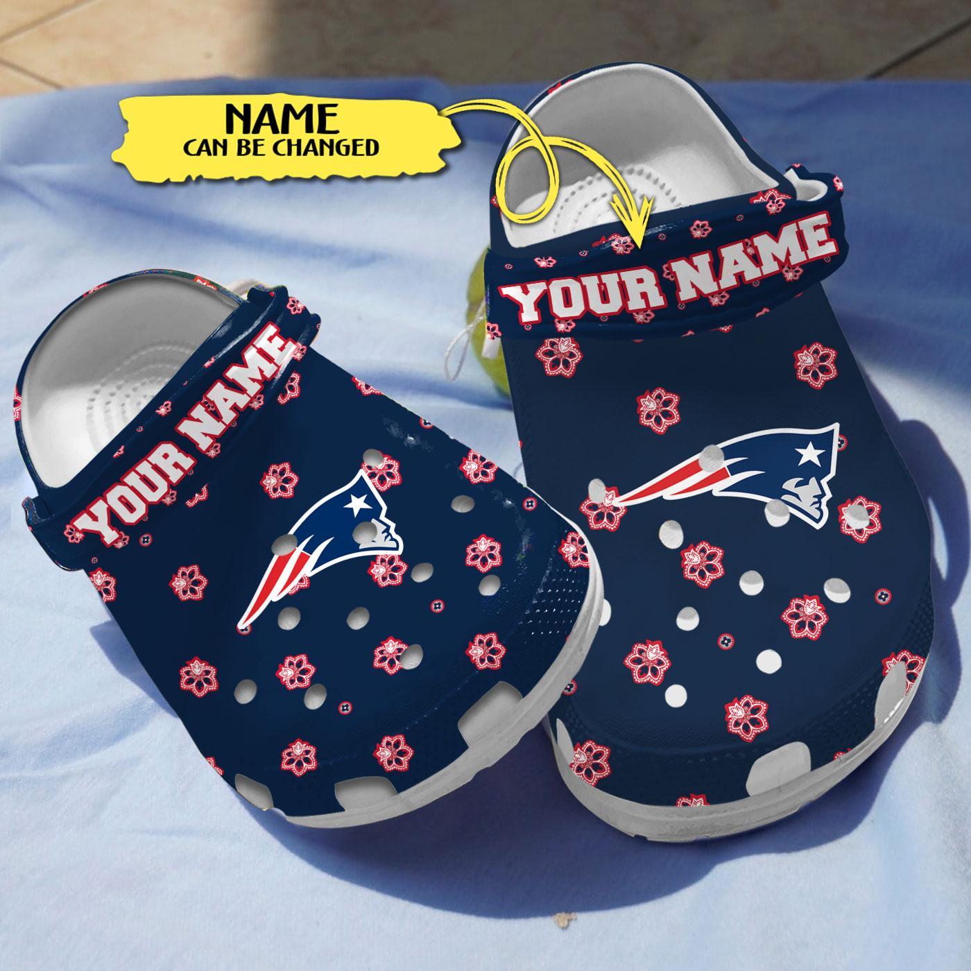 New England Patriots NFL Sport Crocs Crocband Clogs Shoes Comfortable For Men Women and Kids