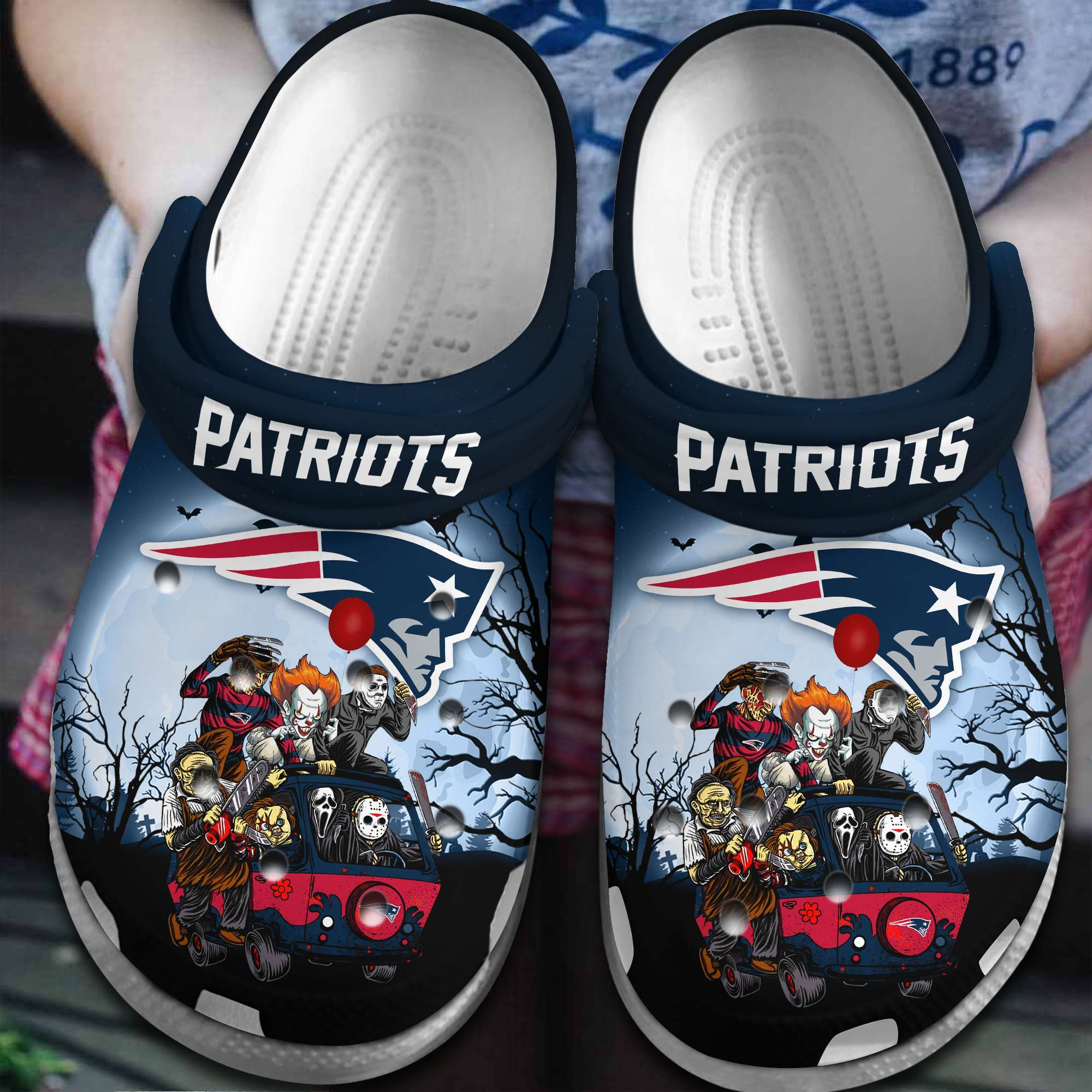 New England Patriots NFL Sport Crocs Crocband Clogs Shoes Comfortable For Men Women and Kids